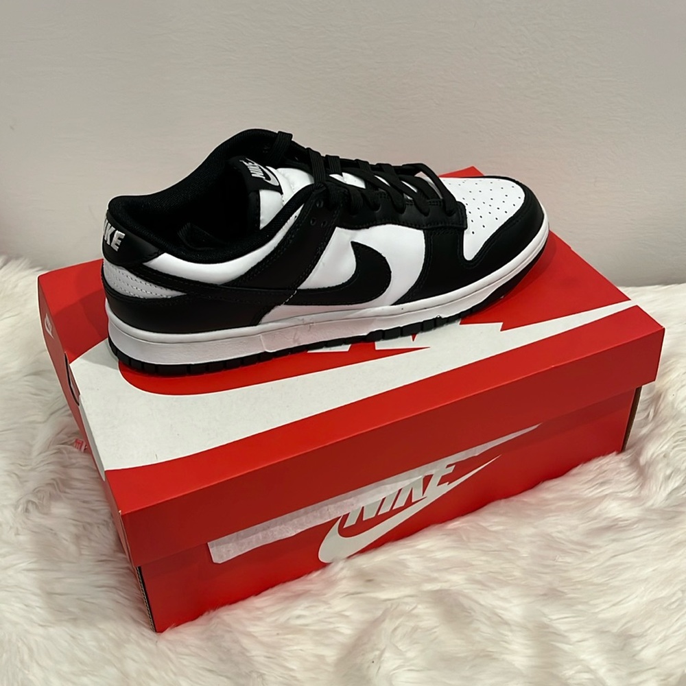 Nike Dunk Low Retro Style White Black Leather Men Size 10.5 New